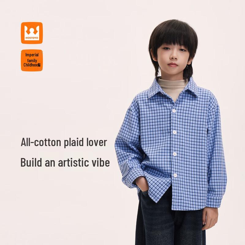 Royal Childhood Unisex Long Sleeve Plaid Shirt 110