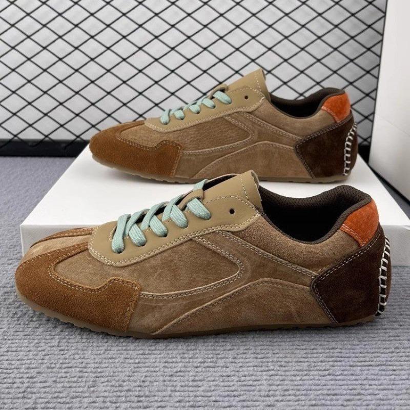 Genuine Leather Sneakers Training Lace-up Casual Sports Women's Shoes Autumn Winter Plus Velvet Retro Training Women Shoe
