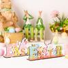 Wooden Easter Letter Ornament Rabbit Gnomes Home Decoration Accessories For Table Desktop Office Home Decor