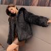 Winter Popular Hooded Daughter Wind Tuscan Fur Coat Women's Fur Coat Imitation Fox Fur Coat