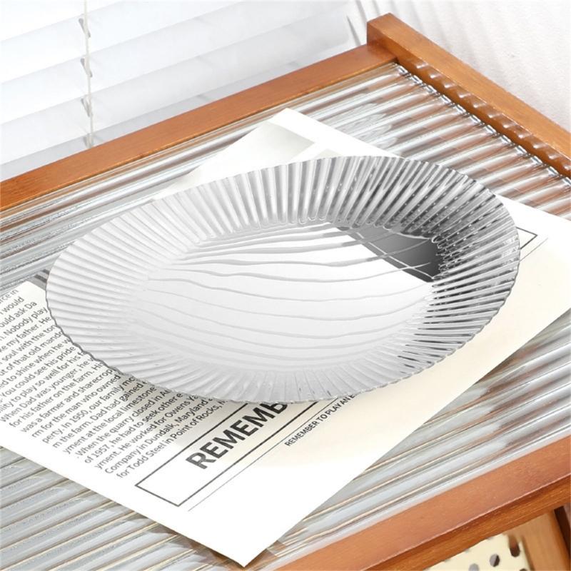 Pastry and Candy Fruit Tray In Metal with Reflective Finish, Textured Border, and Broad Display Area for Coffee Table, Dining Table, and Daily Use