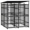 VidaXL Outdoor Kennel with Roof for Dogs Steel 3.69 M² Cage Enclosure 3097947