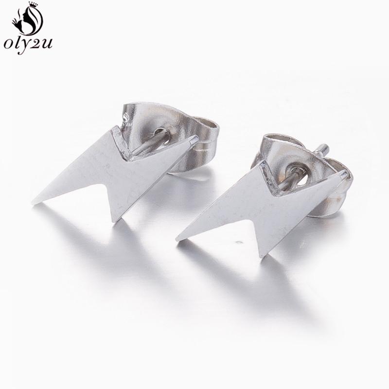 Punk Stainless Steel Lightning Earring for Women Sun Piercing Jewelry Cool Girls Personality Earrings Gifts Accessories