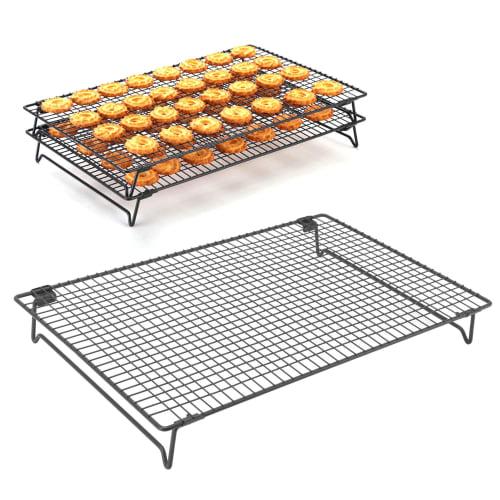 Non-Stick Baking Cooling Rack, Efficient, Non-Stick Cookware, Baking Rack, Baking Supplies, Cookies, Bread, Donuts (Black)