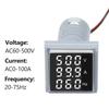 Mini Square Digital Volt-ammeter Voltammeter Ammeter Voltmeter Cymometer Three LED Display Voltage & Current & Frequency Meter I