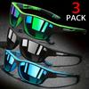 3Pairs New Cycling Sunglasses Outdoor Sports Glasses Fashionable Windproof Dustproof Colored Driving Glasses