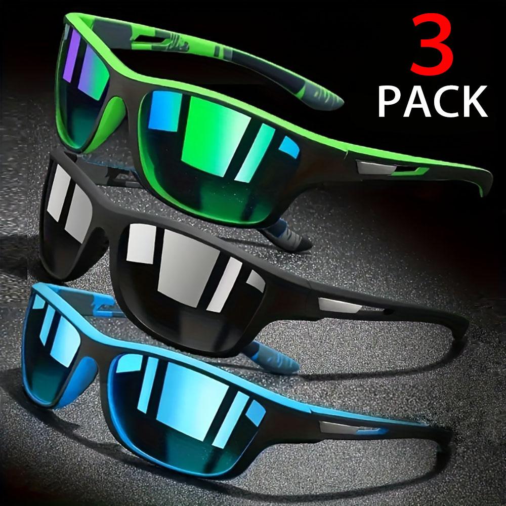 3Pairs New Cycling Sunglasses Outdoor Sports Glasses Fashionable Windproof Dustproof Colored Driving Glasses