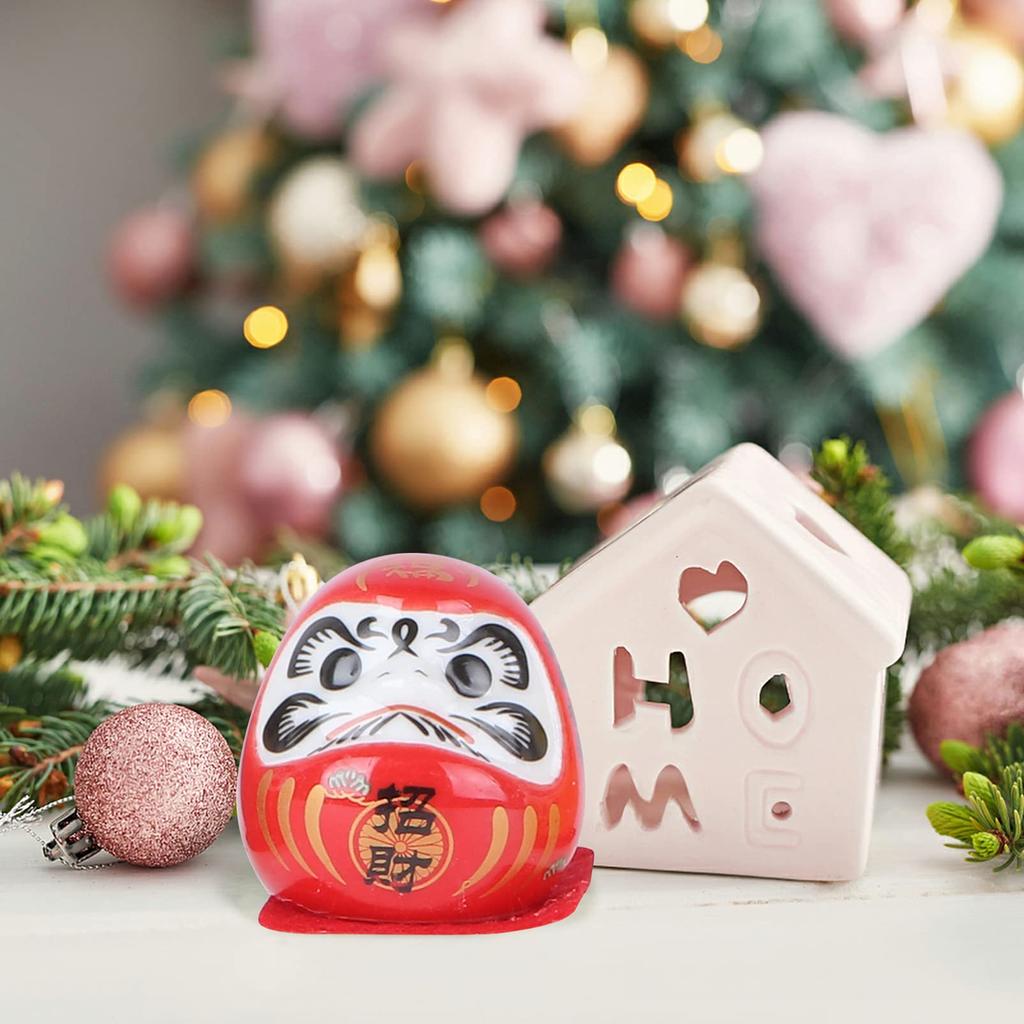 Ledmomo Daruma Figurka Mini Daruma Figurka Keramická figurka 5 kusů 5X4cm Přináší Good Heian Hodně štěstí Nový rok Dekorace Daruma-san Daruma-sama