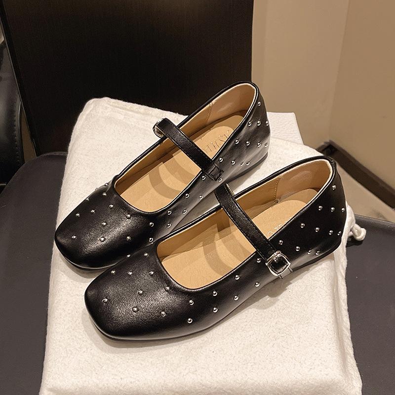 

Ретро внутренняя высота увеличение цыганские звезды ивовые гвозди балетные туфли-одиночки женские 2025 весна новые туфли Мэри Джейн женские 39