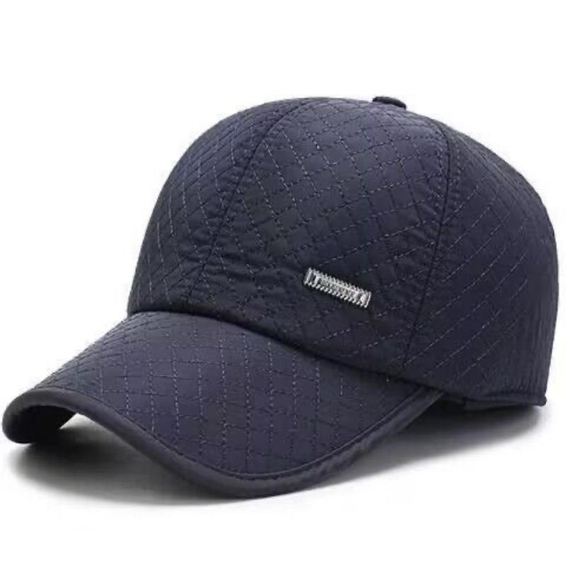 Hat Men's Autumn and Winter Baseball Cap Warm Plus Velvet Thickened Cold-proof Ear Protection Windproof Cotton Hat for Middle-aged and Elderly People