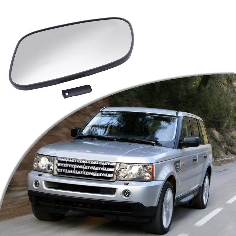 Front Door Wing Mirror Glass with Mount Waterproof Anti-Glare Rear View Mirror Lens for Discovery 2 CRD100640 CRD100650