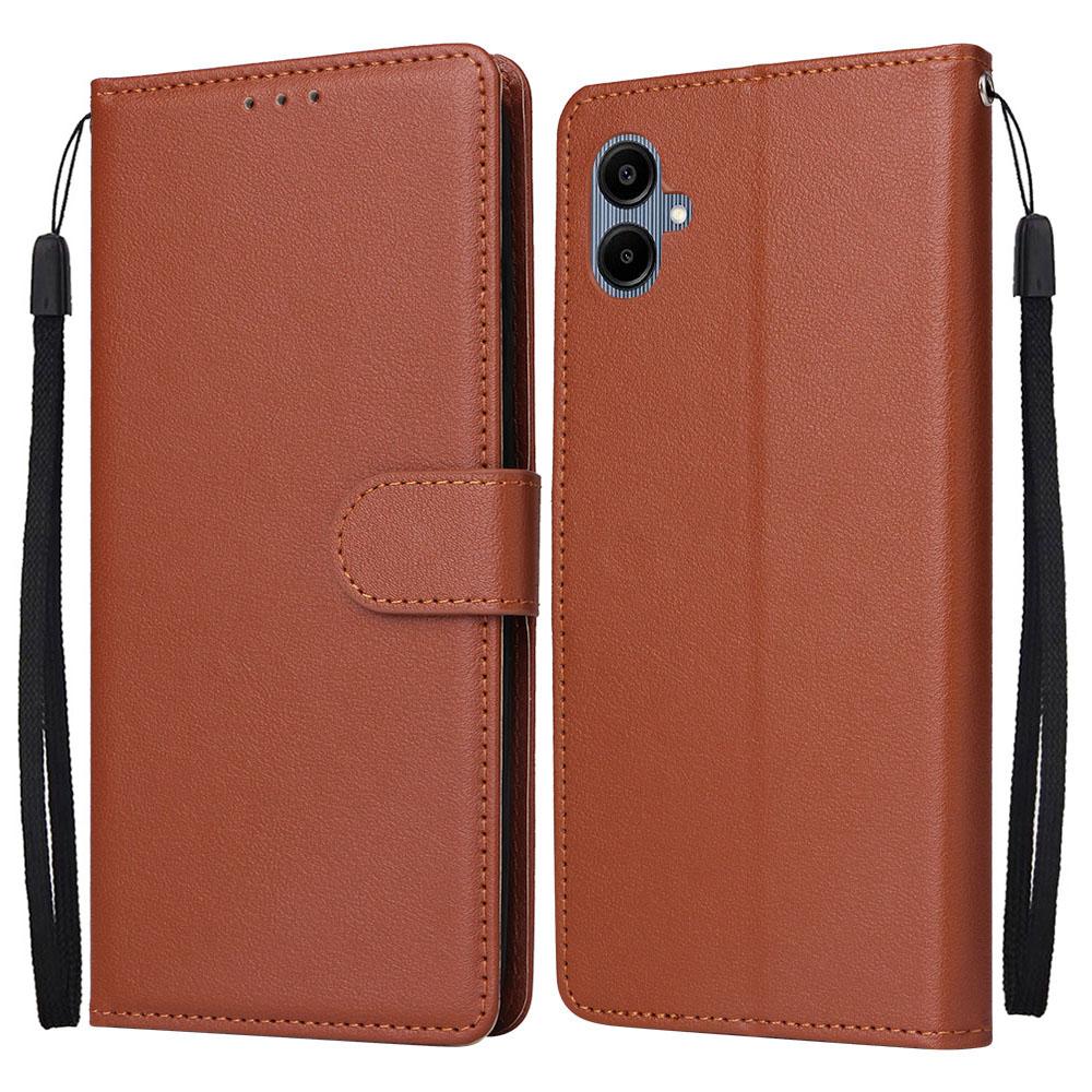 For Samsung Galaxy A25 5G (Global) (161.0mm) Case Wallet Stand Litchi Texture Genuine Cow Leather