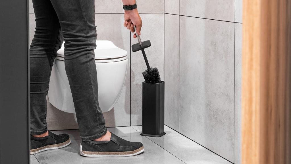 Teesa Toilet Brush, Matt Black, Steel Tube