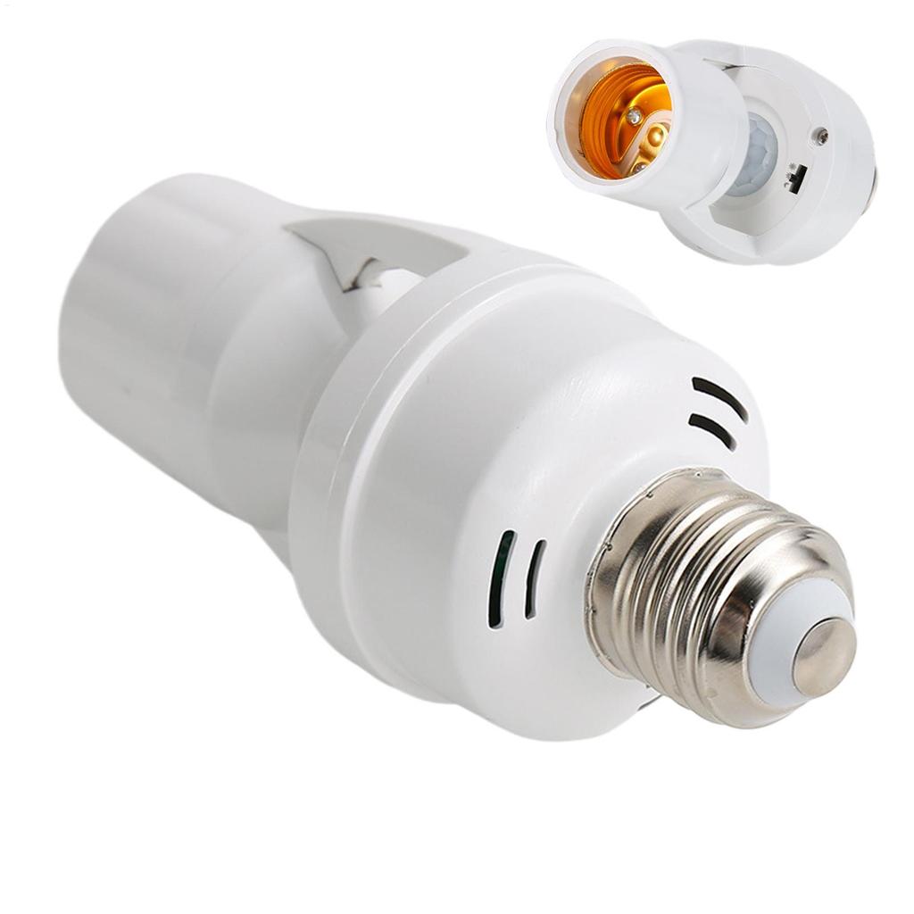 Motion Sensor Light Socket E27 Screw Infrared Radar Sensor Smart Bulb Holder Adapter for Home Porch Garage Basement Lighting