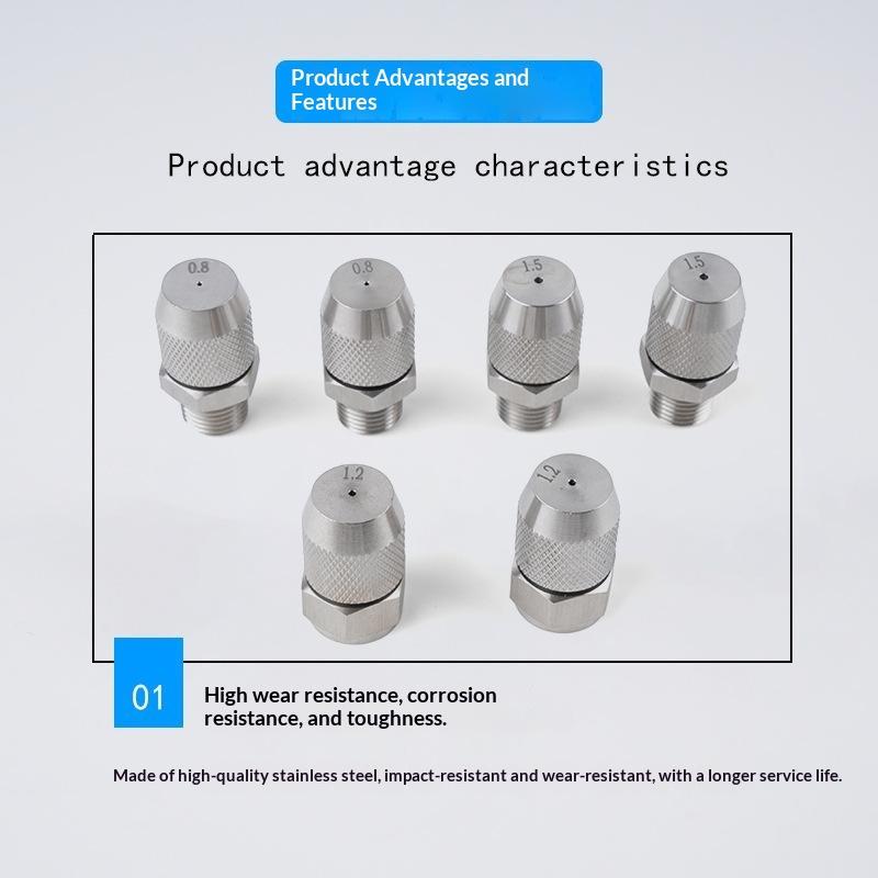0.6 0.8 1.0 1.2 1.5 2.0Mm Hole Stainless Steel Nozzle Adjustable Steam Volume For Fog Cannon Machine 1/8' 1/4' 3/8' 1/2'