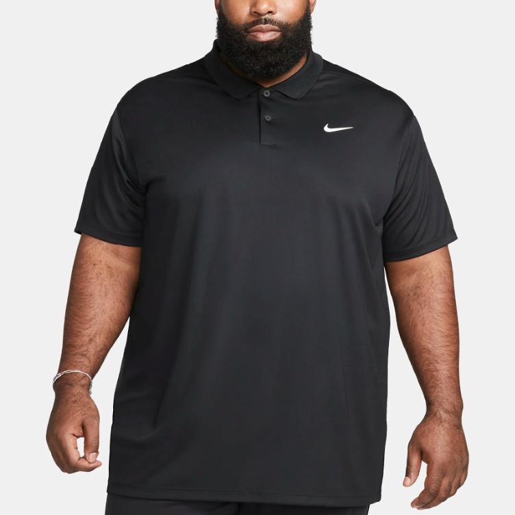 Nike Однотонный логотип свитер поло рубашка мужская топы черный DH0822-010