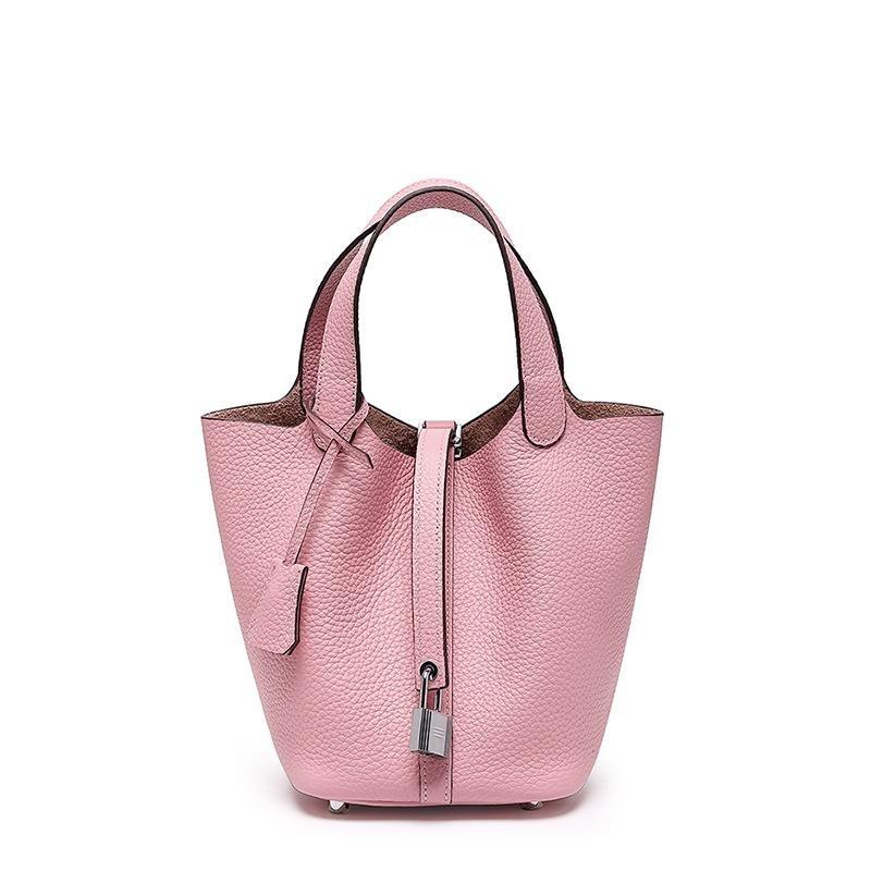 Vegetable Basket Bag Women's High-quality Leather Exquisite Bucket Bag, Niche Large-capacity Women's High-end Handbag