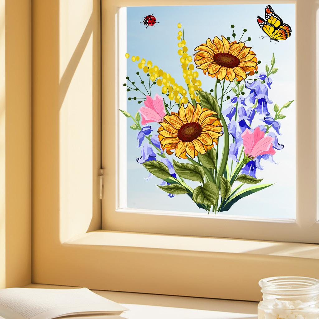 Sunflower Floral Wall Sticker Removable Living Room Bedroom Home Decor Art