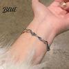 Elegant Rhinestone Bracelet Pink Zircon Sakura Bow Flower Chain Bridesmaid
