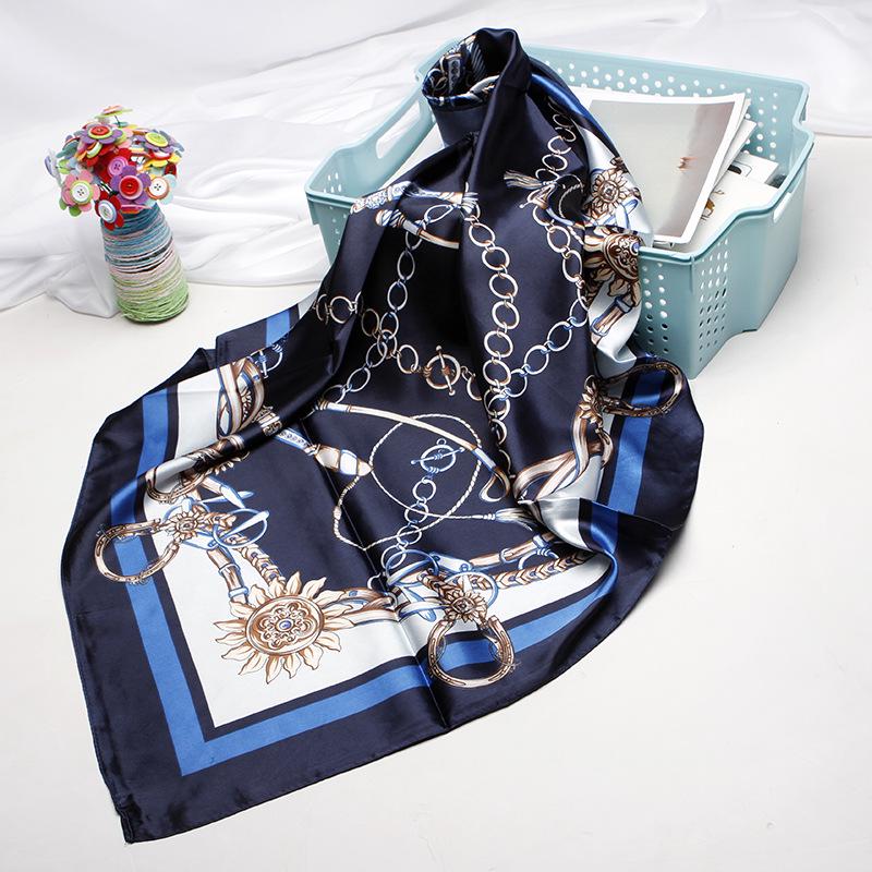 High-quality Luxurious Silk Scarves Headband Scarfs Neck Scarf For Women Chain Silk Scarf Women's Decorative Shawl