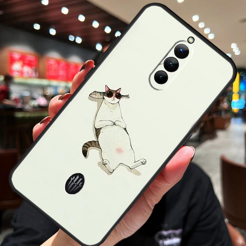 Minimalistisches Katzen-Case für ZTE Nubia Red Magic 11 10 8 9 8S 9S 10S Pro Plus 10 Air 5G 6R 6 7 6S 7S Pro Hülle