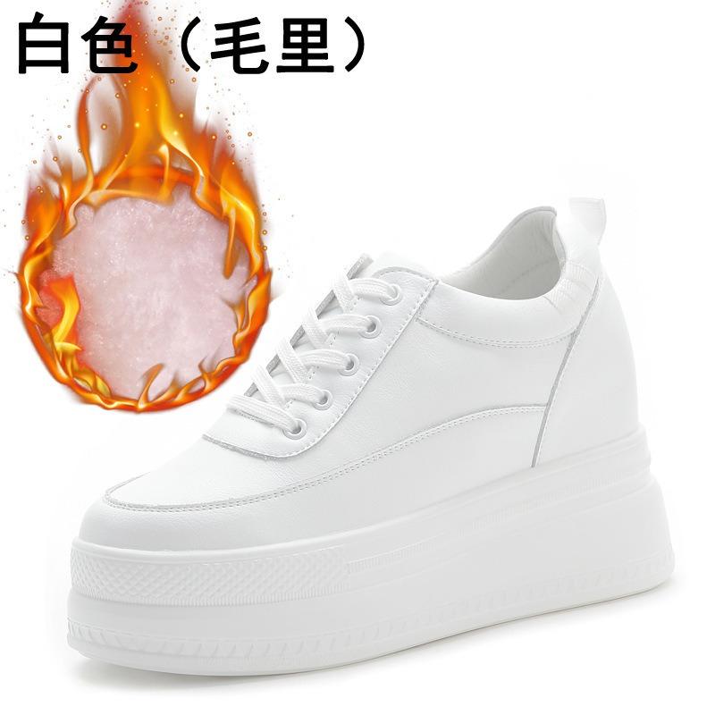 Trend autumn new muffin breathable inner height increase women's shoes mesh white shoes casual sports shoes