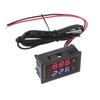 12V 24V Car Voltmeter with Cables LED Digital Display Voltmeter Panel Temperature Gauge Square-shaped Tester