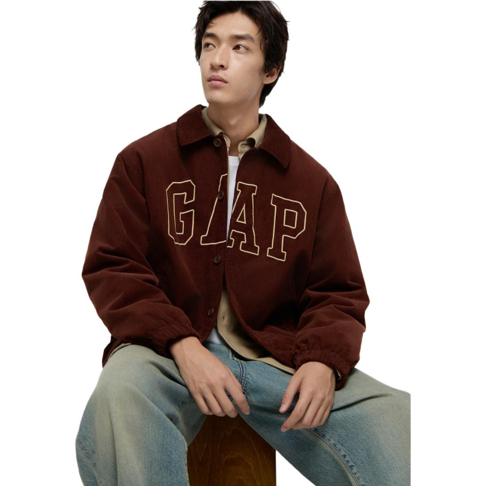 Gap Embroidered Logo Corduroy Lapel Loose Jacket Men Jackets 791866