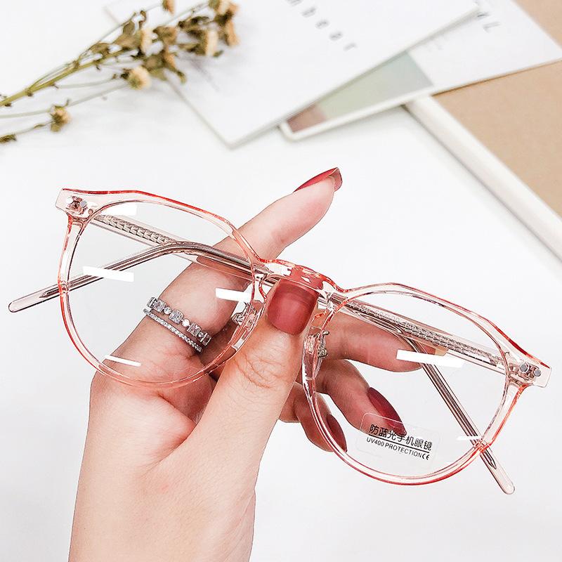 No Makeup Artifact Tr90 Glasses Frame Plate Pin Leg Anti-Blue Light Glasses Frame Can Be Equipped With Myopia Degree