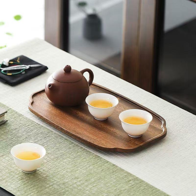 Wooden Tray Home Tea Tray Rectangular Dinner Tray Wooden Snack Fruit Tray Creative Dry Bubble Tray Simple Multi-Function Tray