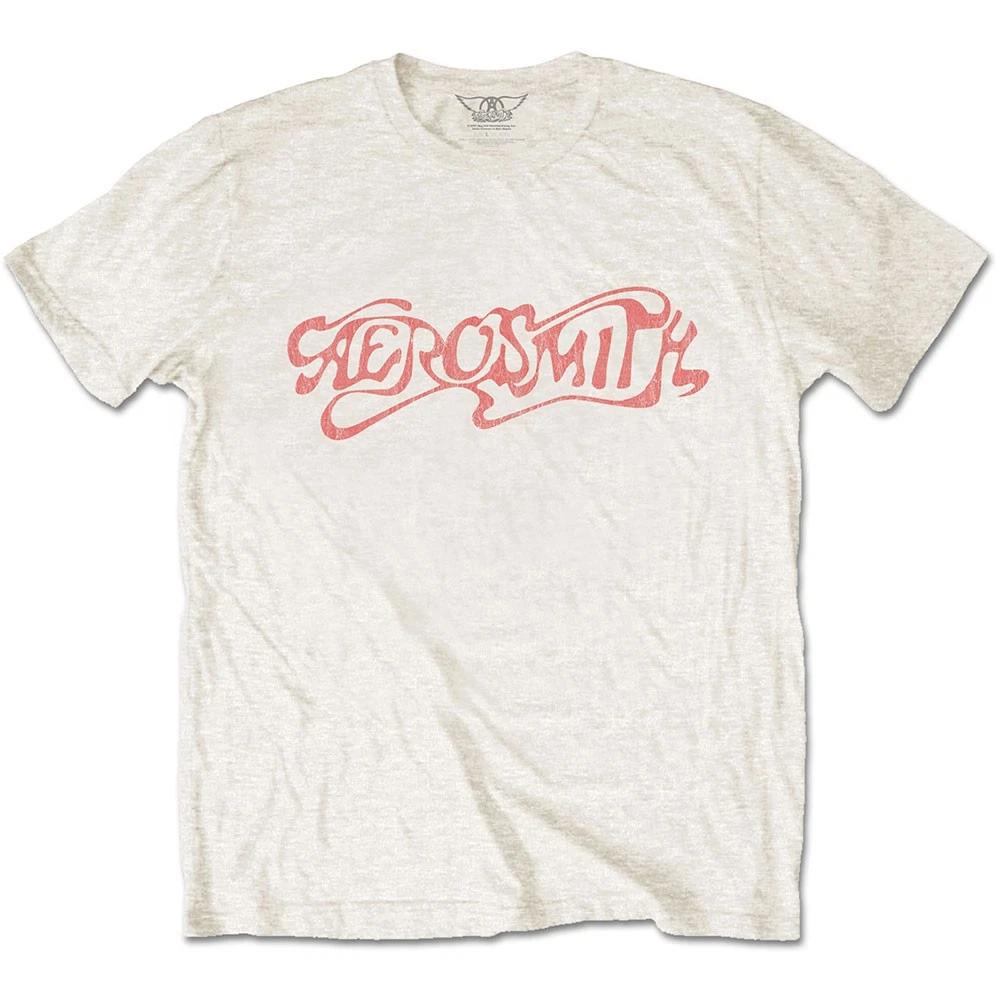 Aerosmith White Classic Logo Official Mens T-Shirt L
