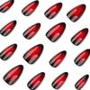 Cool spicy red smudge contrasting colors, wearing nail art, nail art, hot-selling short almond nail fake nails in Europe and America