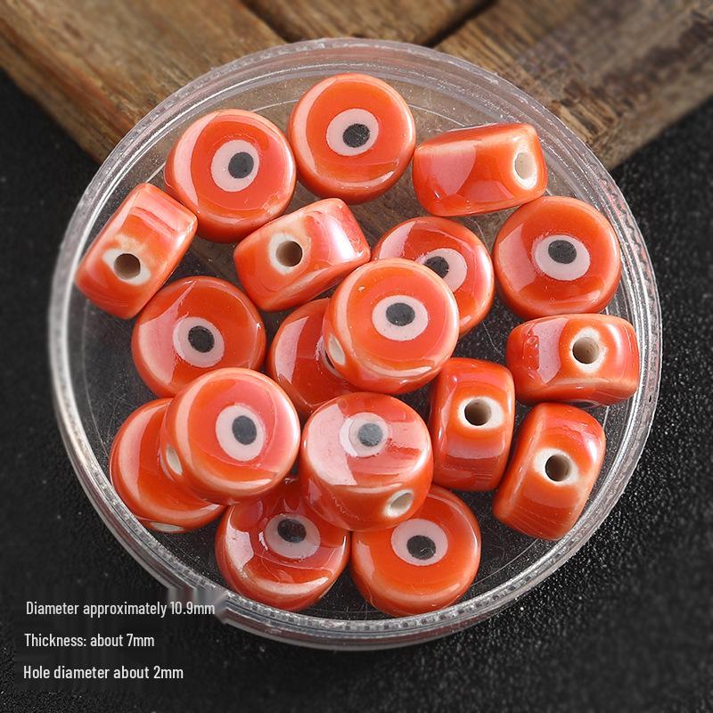 Colored Spacer Demon Eye Ceramic Bead Bracelet - DIY Jewelry Accessory with Loose Beads for Bracelets and Phone Chains