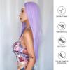 EASIHAIR Purple Synthetic Wigs for White Women Long Straight Headband Wigs Natural Hair Heat Resistant Daily Cosplay Fake Hair