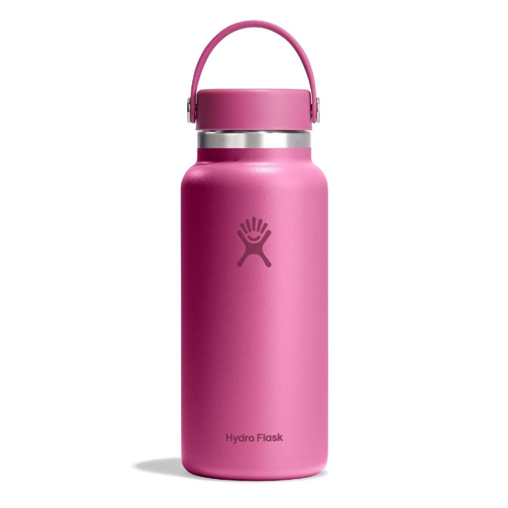 Wide Mouth Stainless Steel Water Bottle, 32oz (946ml), Leaf Design, Insulated (Official Japanese Product)