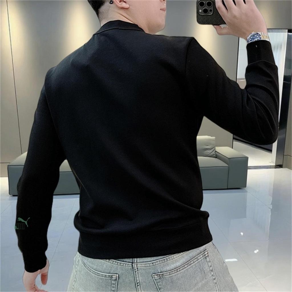 Men's European Light Luxury Printed Hoodie: Autumn/Winter Slim Fit Plus Velvet Top