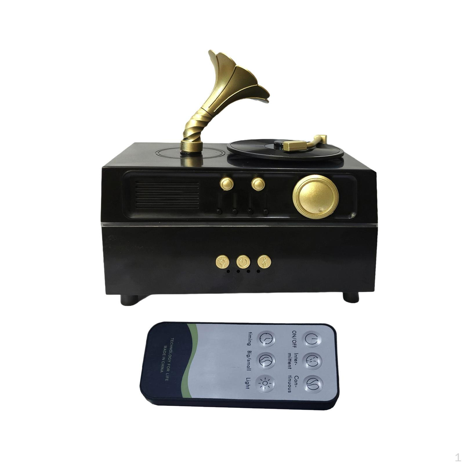 

Rotating Phonograph Humidifier Essential Oil Diffuser Creative Decoration Remote Control Included чёрный