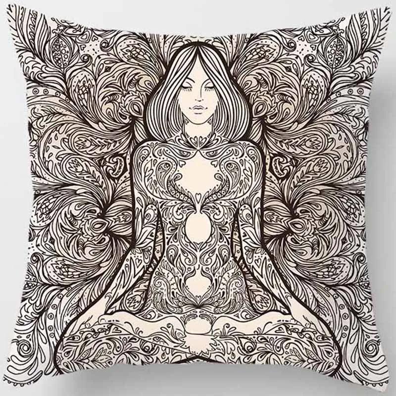 Mandala Mysterious Retro Religious Yoga Taie d'oreiller, Symdazers, Home Decorative Cojines, Sofá Poduszka
