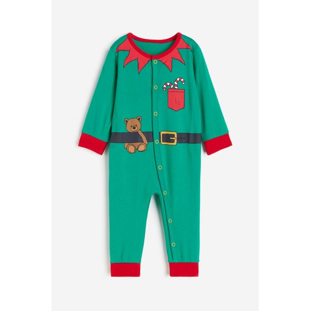

H&M print pajama suit green/fairy