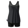 Zweiteiliges Tankini-Badeanzug-Set für Damen mit ärmellosem, locker sitzendem Oberteil und Badeshorts für bequeme Bademode