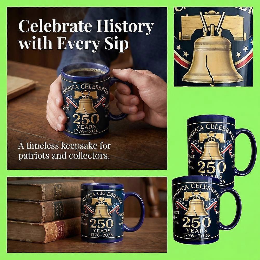 USA 250th Anniversary Mug,250th Anniversary of America Coffee Mug,Novelty Cup Gifts for Men, Women, American Flag 1776-2026 Patriotic Keepsake, G