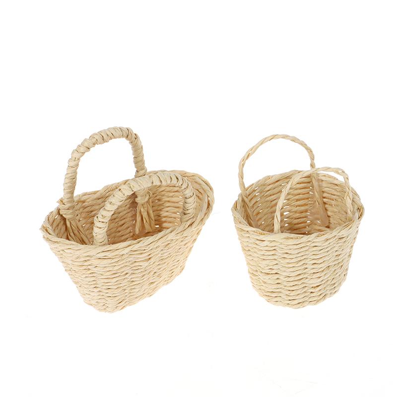 Mini Căsuță de Păpuși Drăguță Cadru Rattan Coș Împletit Manual Jucării Drăguțe Păpuși Decorațiune Miniatură