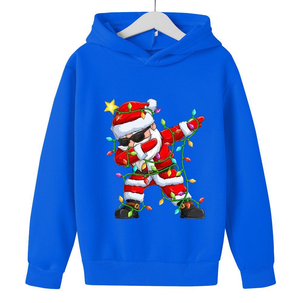 Autumn Winter Santa Claus Children's Fashion Cartoon Printed Hoodie Warm Comfortable Casual Daily Hoodie