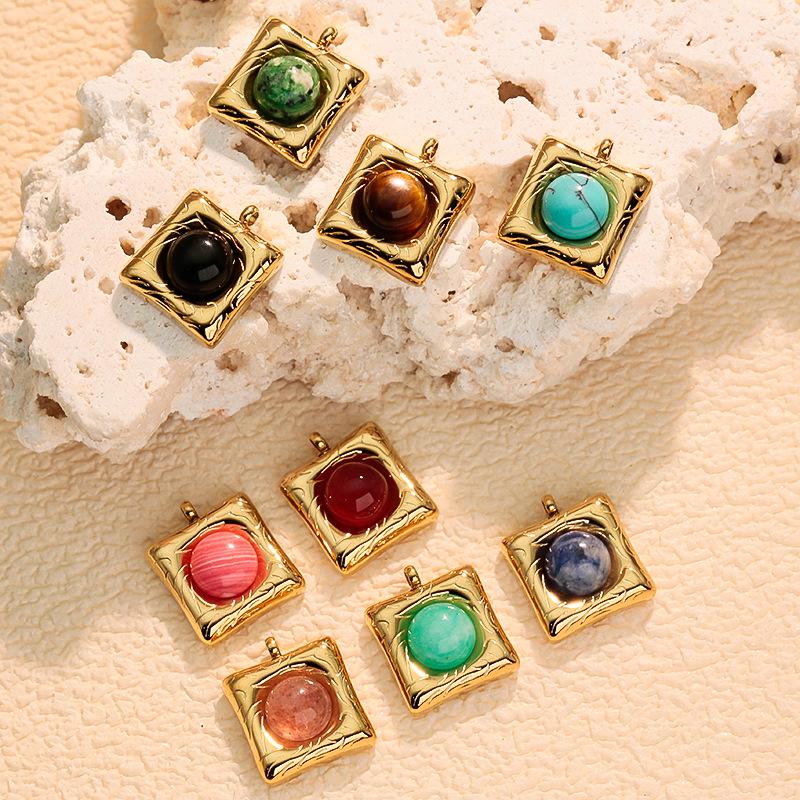 Multicolor Natural Tiger Eye Stone 18k Gold-Plated Necklace & Earrings Accessories