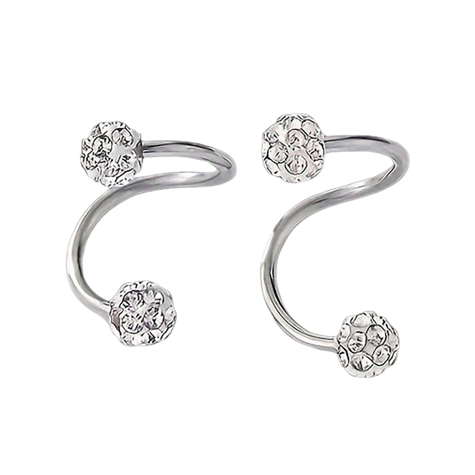 

И высококачественные серьги с двойной винтовой застежкой и бриллиантовым шариком в форме буквы S One Size