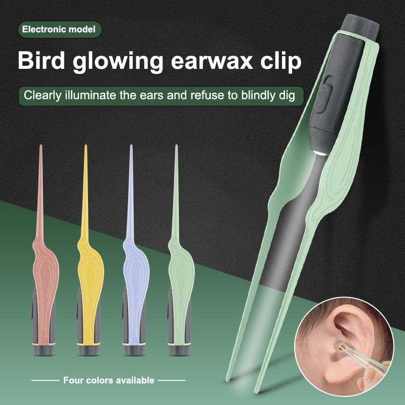 Baby Ear Cleaner Tweezer Soft Ear Picks Led Flash Light Ear Wax Curette Picker Ear Cleaning Tools Ear Wax Dig Removal Earpick