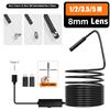 Type-c 8mm Endoscope Scope Camera 1m 2m 3.5m 5m for Car Scenarios Endoscope Cadmera with 6 Led Lights Ideal for Car Engines