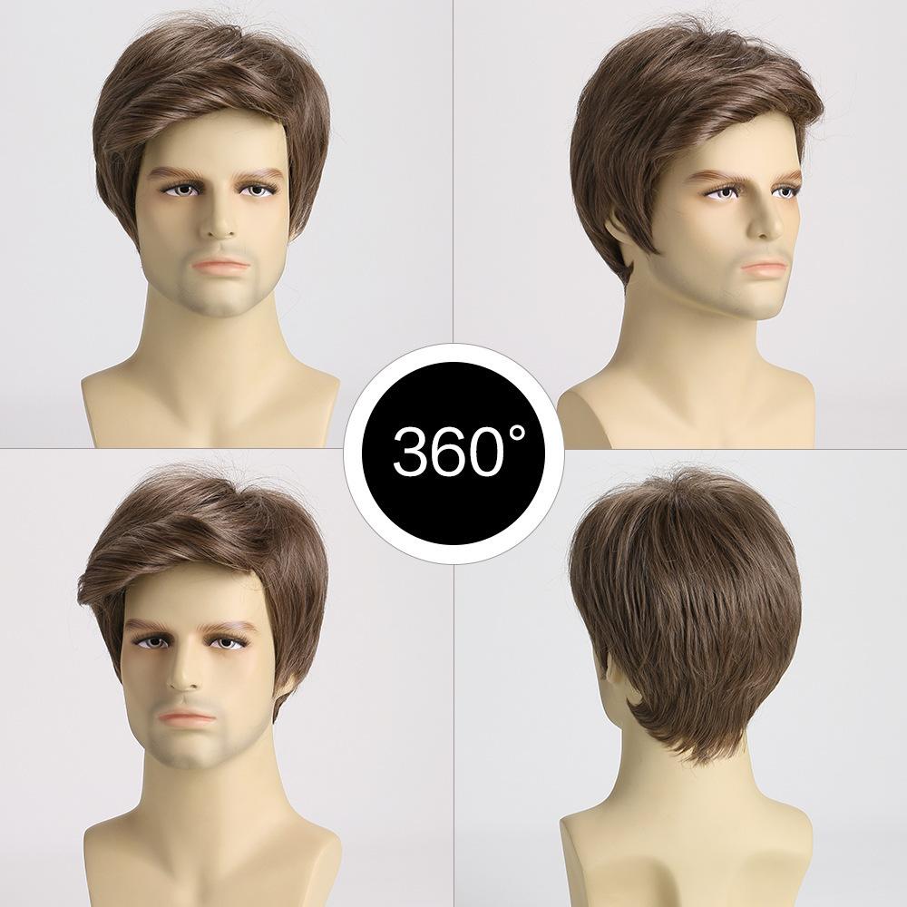 Wig European American Men's Fashionable Realistic Natural Handsome High-temperature Silk Short Head