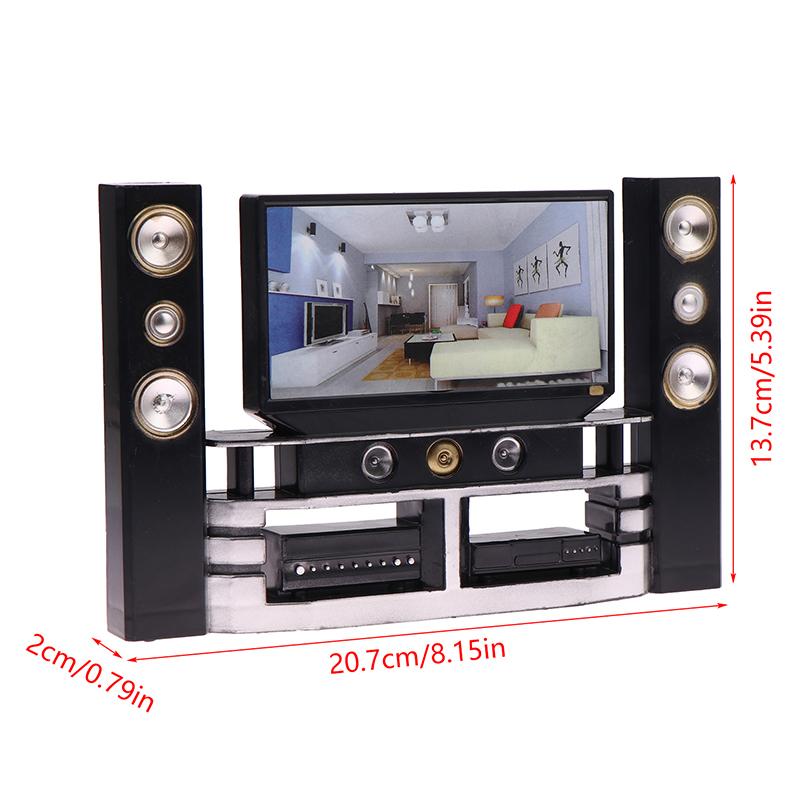 1/12 Dollhouse Mini TV Audio Ornament Dollhouse Living Room Furniture Decoration Dolls House Micro Scene Decoration Toys