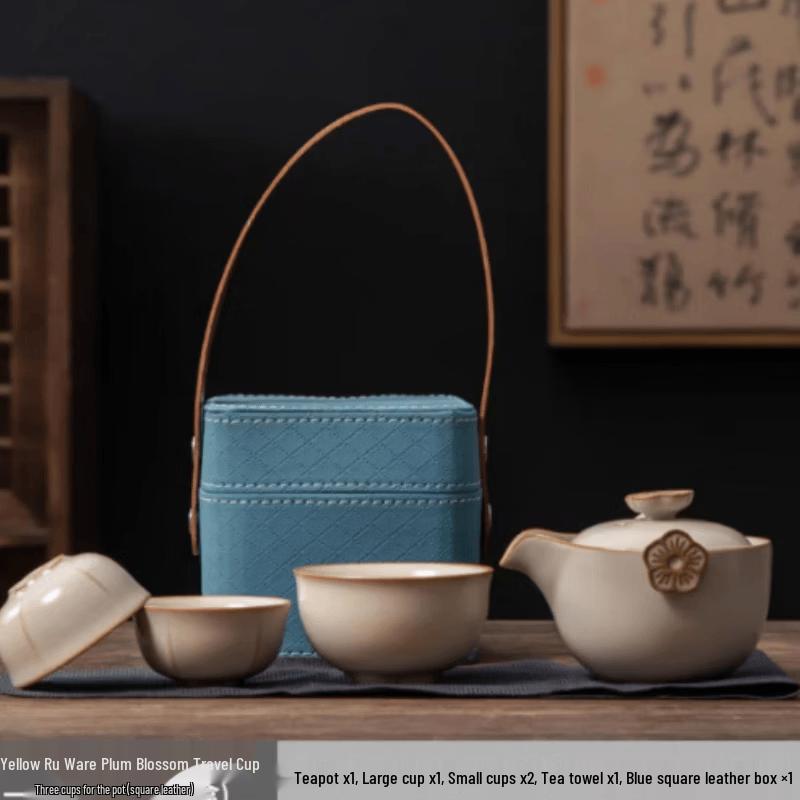 Ru Kiln Style Portable Kung Fu Tea Set